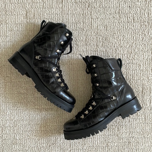 All Saints Shoes - All Saints crocodile combat boots